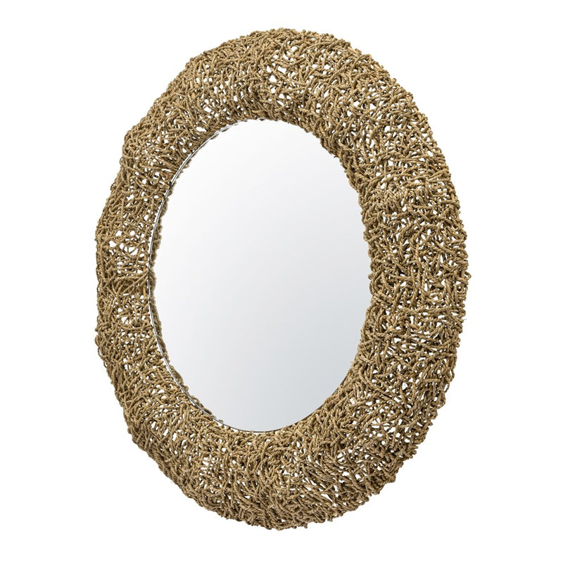 Varaluz Tangled 33-in Wall Mirror, Natural Rope