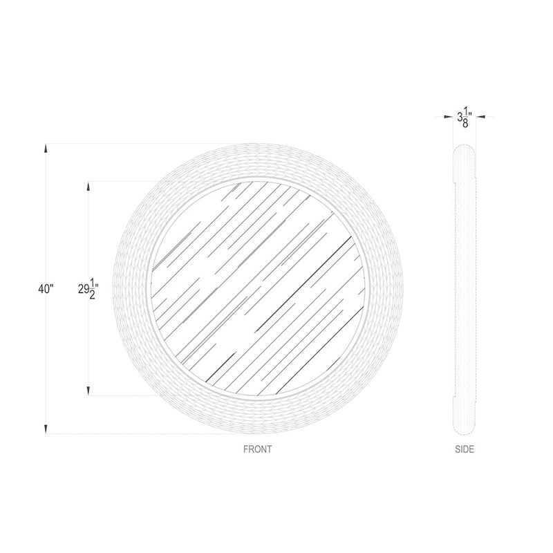 Varaluz Athena 40" Round Wall Mirror, Black/Midnight Blue Seagrass