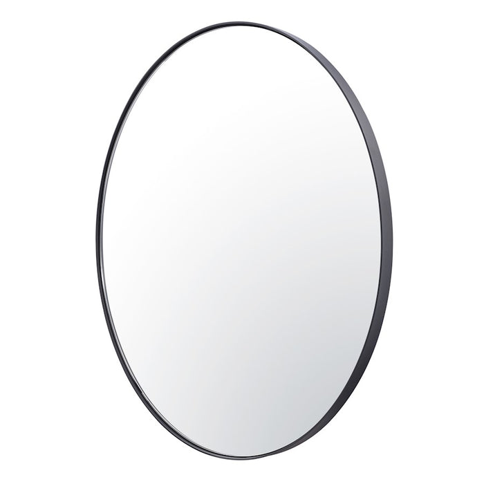 Varaluz Tablet 30" Round Wall Mirror, Black