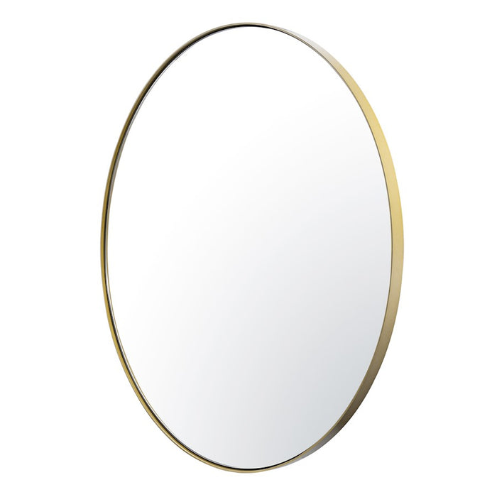 Varaluz Tablet 30" Round Wall Mirror, Gold