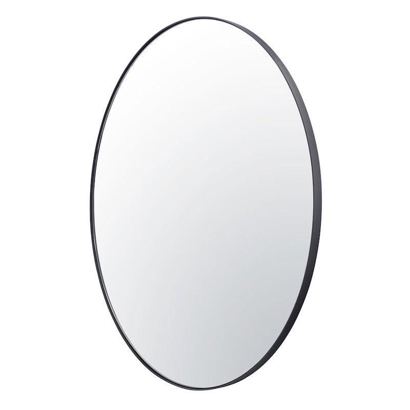 Varaluz Tablet 40" Round Wall Mirror, Black