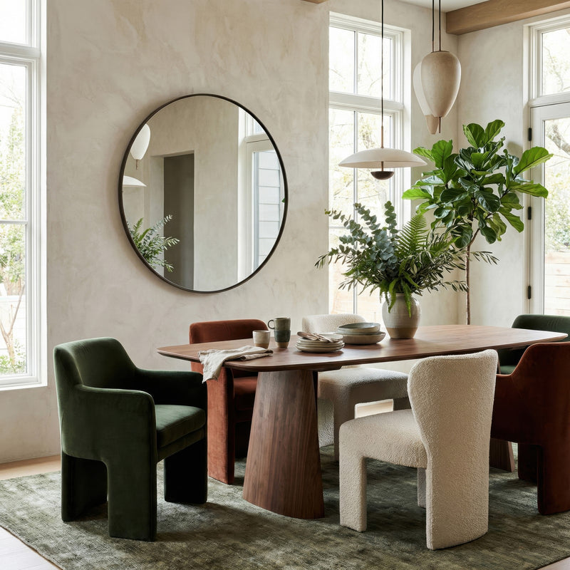 Varaluz Tablet Round Wall Mirror, 50"W x 50"H, Bronze