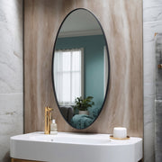 Varaluz Tablet Oval Wall Mirror, 22"W x 30"H, Black