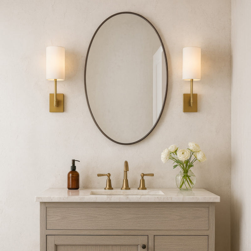Varaluz Tablet Oval Wall Mirror, 22"W x 30"H, Bronze