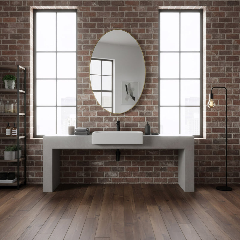 Varaluz Tablet Oval Wall Mirror, 24"W x 40"H, Gold