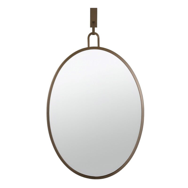 Varaluz Stopwatch Oval Powder Room Wall Mirror, Bronze