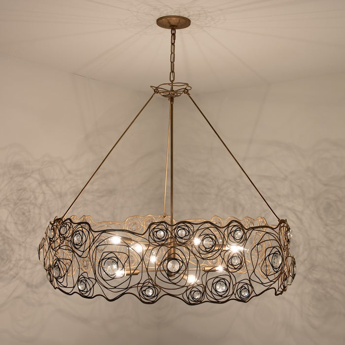 Varaluz Ethereal Rose 8 Light Chandelier, Havana Gold Ombre