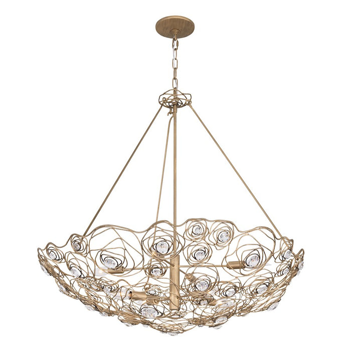 Varaluz Ethereal Rose 8 Light Inverted Pendant, Havana Gold Ombre