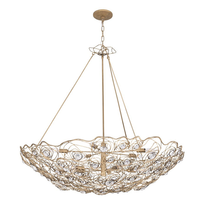 Varaluz Ethereal Rose 10 Light Inverted Pendant, Havana Gold Ombre