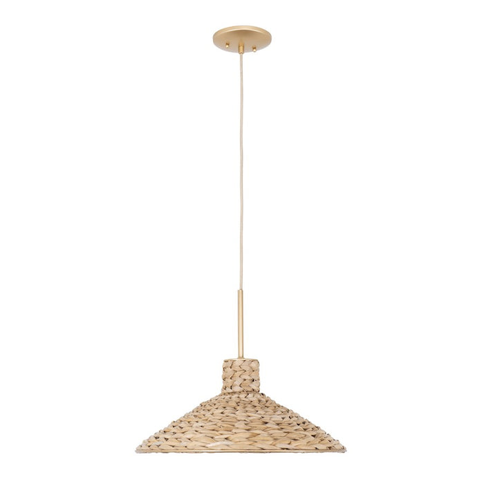 Varaluz Hilton Head 1 Light Medium Pendant, Gold/Seagrass