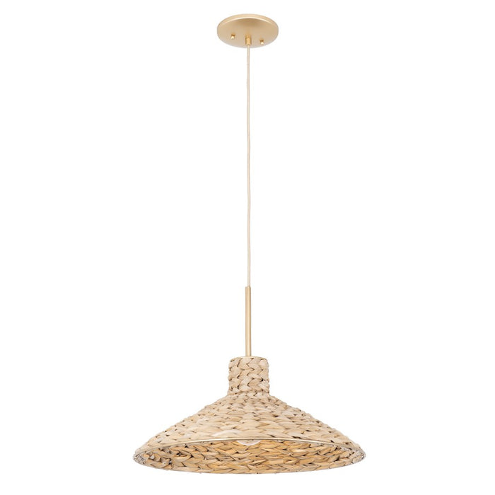 Varaluz Hilton Head 1 Light Medium Pendant, Gold/Seagrass