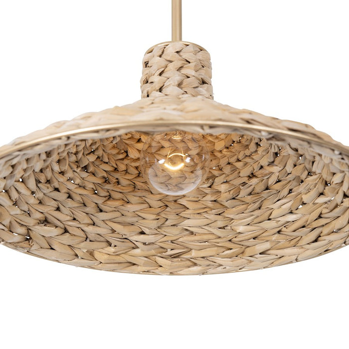 Varaluz Hilton Head 1 Light Medium Pendant, Gold/Seagrass