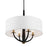 Varaluz Patchwork 4 Light Pendant, Black/Satin Brass/White Cotton