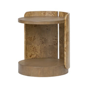Varaluz McKinney Side Table, Mushroom Oak/Mappa Burl - 514TE20A