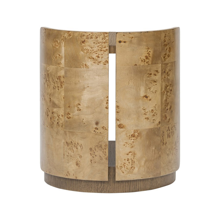 Varaluz McKinney Side Table, Mushroom Oak/Mappa Burl
