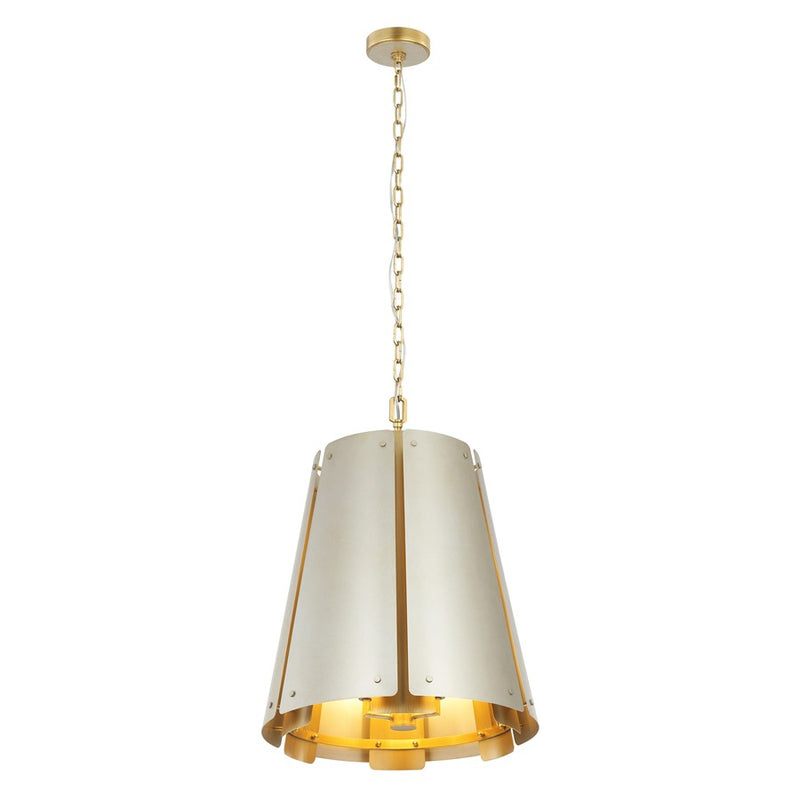 Varaluz Peep Show 6-Lt Foyer Pendant, Sunwashed Silver/Sienna