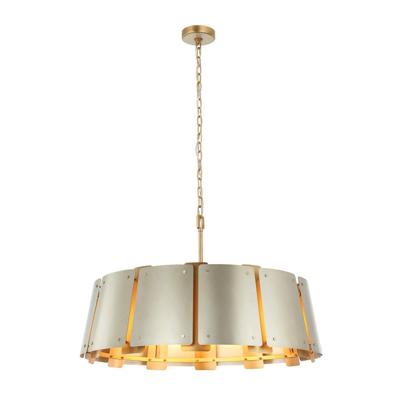 Varaluz Peep Show 8-Lt Pendant, Sunwashed Silver/Brushed Sienna