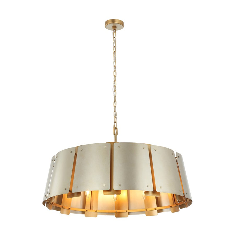 Varaluz Peep Show 8-Lt Pendant, Sunwashed Silver/Brushed Sienna