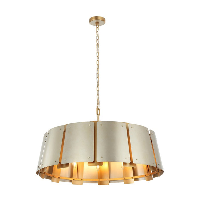 Varaluz Peep Show 8-Lt Pendant, Sunwashed Silver/Brushed Sienna