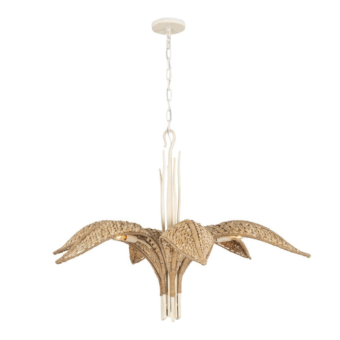 Varaluz Century Palm 6-Lt Chandelier, Country White
