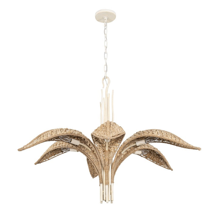 Varaluz Century Palm 6-Lt Chandelier, Country White