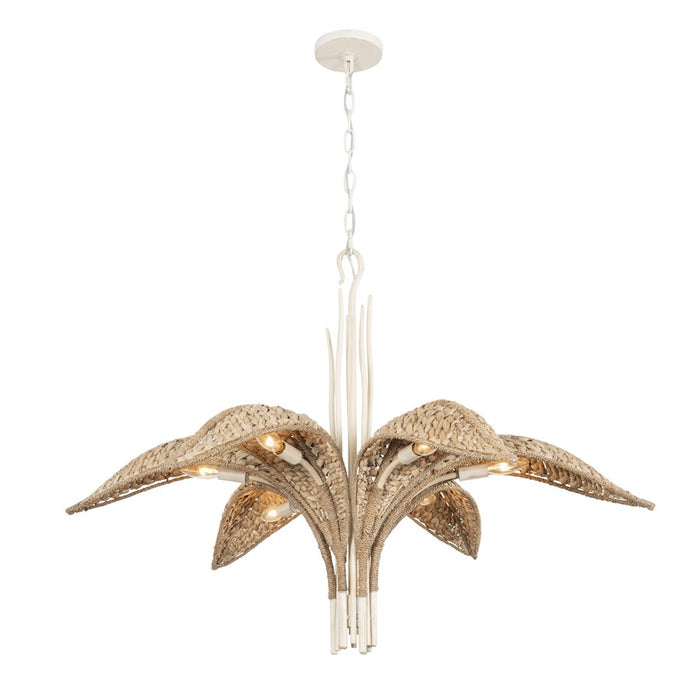 Varaluz Century Palm 6-Lt Chandelier, Country White