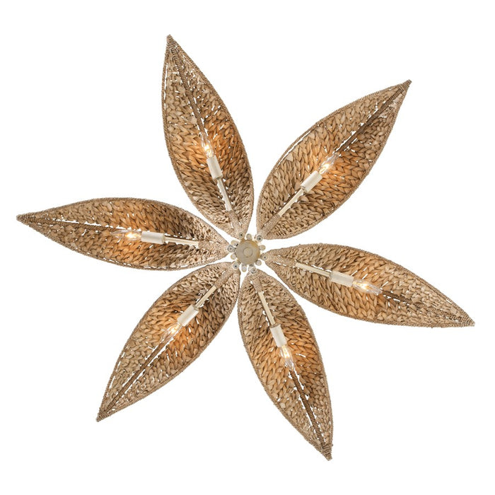 Varaluz Century Palm 6-Lt Chandelier, Country White