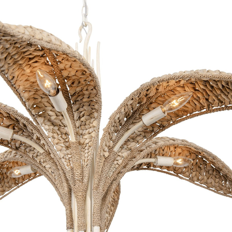 Varaluz Century Palm 6-Lt Chandelier, Country White