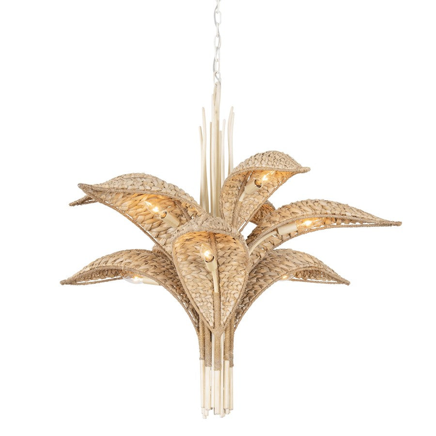 Varaluz Century Palm 9-Lt 3-Tier Chandelier, Country White - 519C09CW