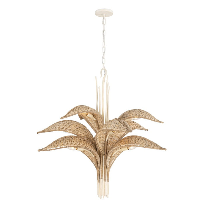 Varaluz Century Palm 9-Lt 3-Tier Chandelier, Country White