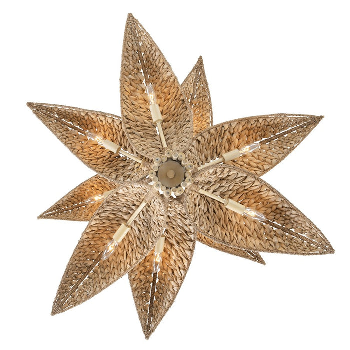 Varaluz Century Palm 9-Lt 3-Tier Chandelier, Country White