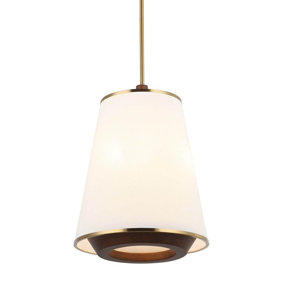 Varaluz Desert Flyer 3-Lt Foyer Pendant, Satin Brass/Medium Walnut - 520F03SBW