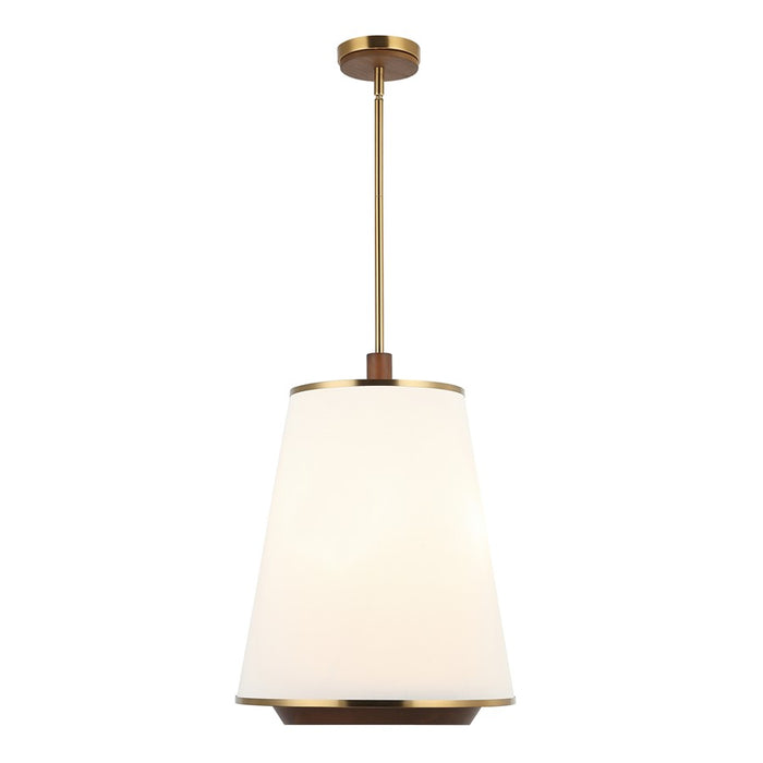 Varaluz Desert Flyer 3-Lt Foyer Pendant, Satin Brass/Medium Walnut