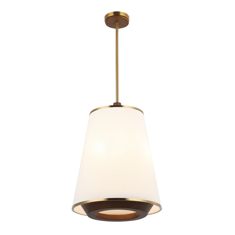 Varaluz Desert Flyer 3-Lt Foyer Pendant, Satin Brass/Medium Walnut