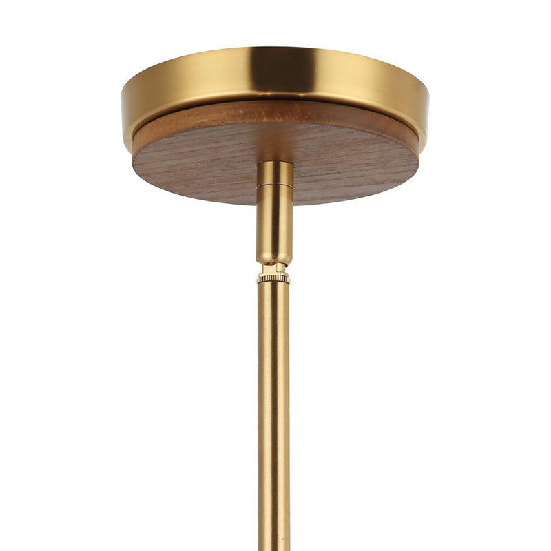 Varaluz Desert Flyer 3-Lt Foyer Pendant, Satin Brass/Medium Walnut