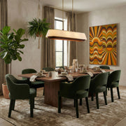 Varaluz Desert Flyer 6Lt Pendant, Satin Brass/Medium Walnut/Cream