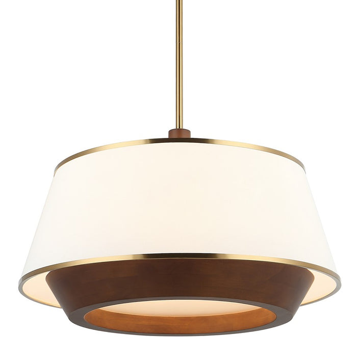 Varaluz Desert Flyer 6-Lt Pendant, Satin Brass/Medium Walnut - 520P06SBW