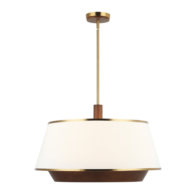 Varaluz Desert Flyer 6-Lt Pendant, Satin Brass/Medium Walnut