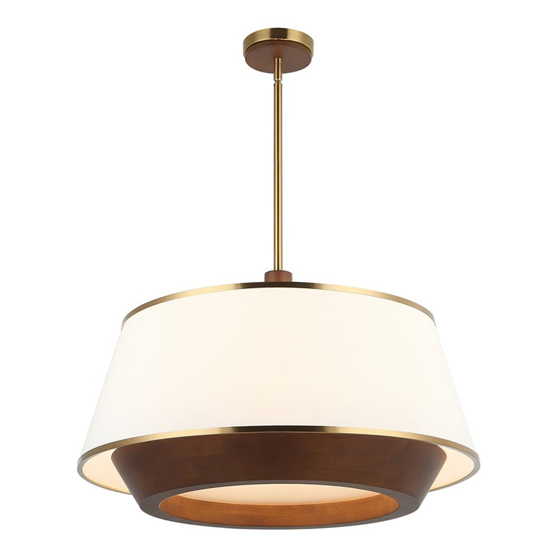 Varaluz Desert Flyer 6-Lt Pendant, Satin Brass/Medium Walnut