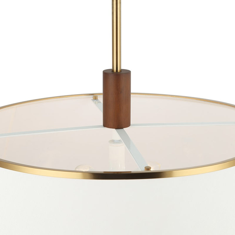 Varaluz Desert Flyer 6-Lt Pendant, Satin Brass/Medium Walnut