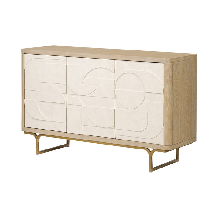 Varaluz Montage Credenza, Light Oak/Parchment Wood