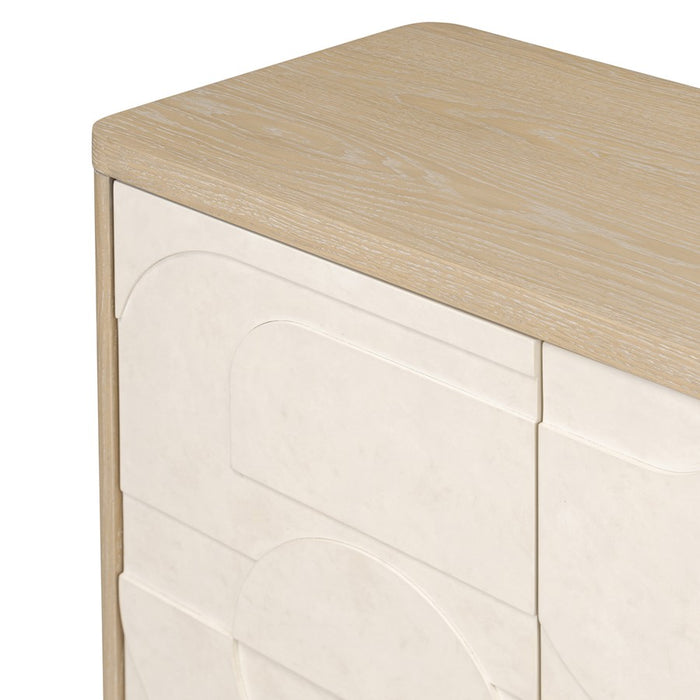 Varaluz Montage Credenza, Light Oak/Parchment Wood