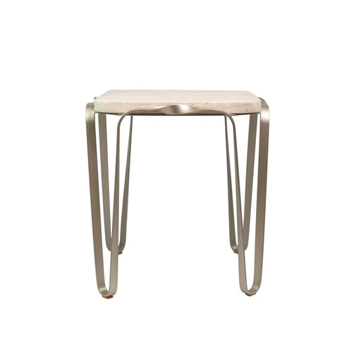 Varaluz Devereaux Side Table, Chablis Silver