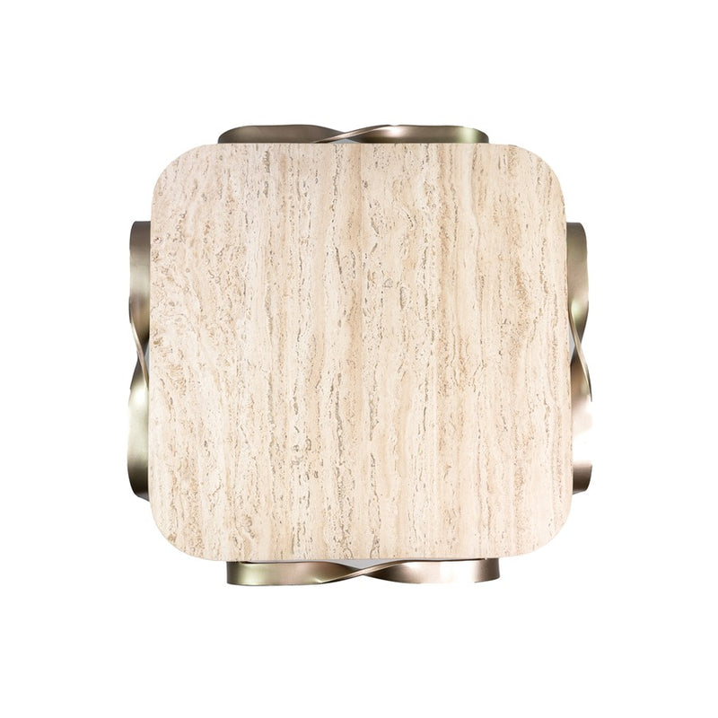 Varaluz Devereaux Side Table, Chablis Silver