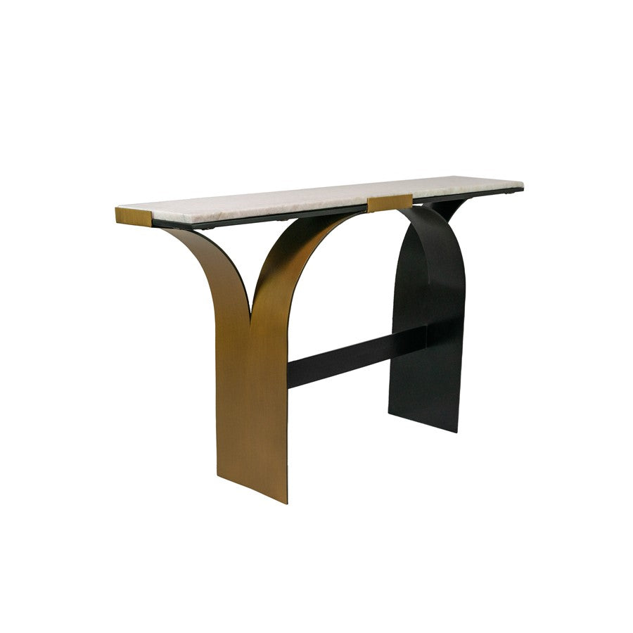 Varaluz Rivington Console Table, Heirloom Gold/Nouveau Black - 526TO54A