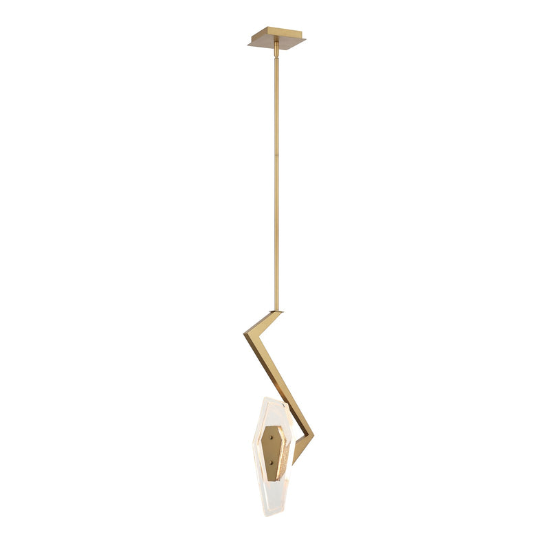 Varaluz Down the Wrong Path 1 Light Pendant, Brass Kisser/Seedy