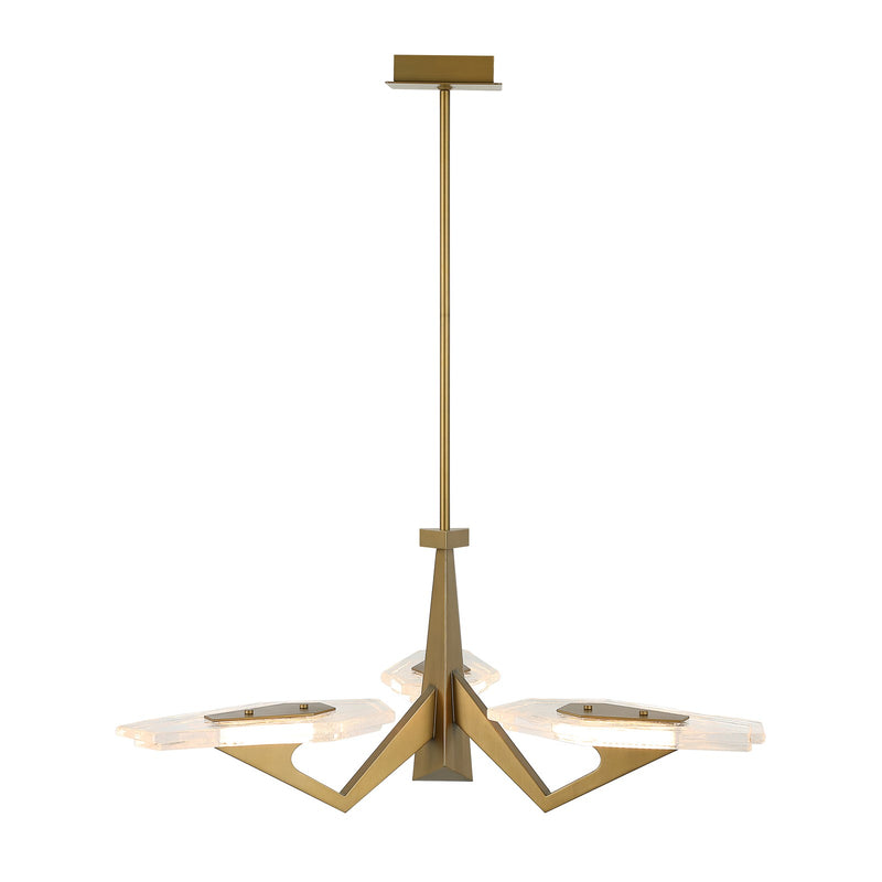 Varaluz Down the Wrong Path 3 Light Pendant, Brass Kisser/Seedy