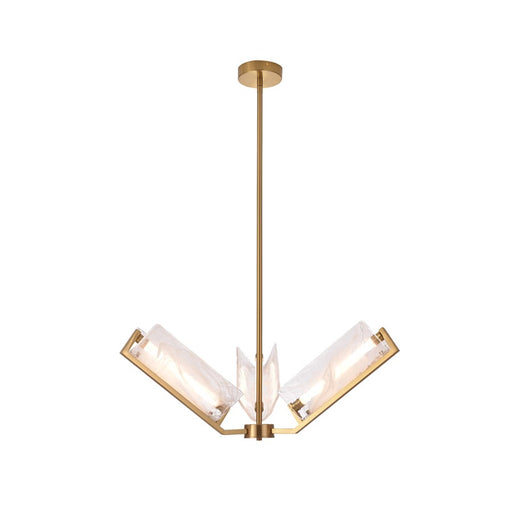 Varaluz Mingle 3-Lt Chandelier, Satin Brass
