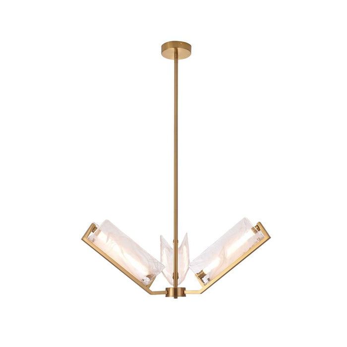 Varaluz Mingle 3-Lt Chandelier, Satin Brass