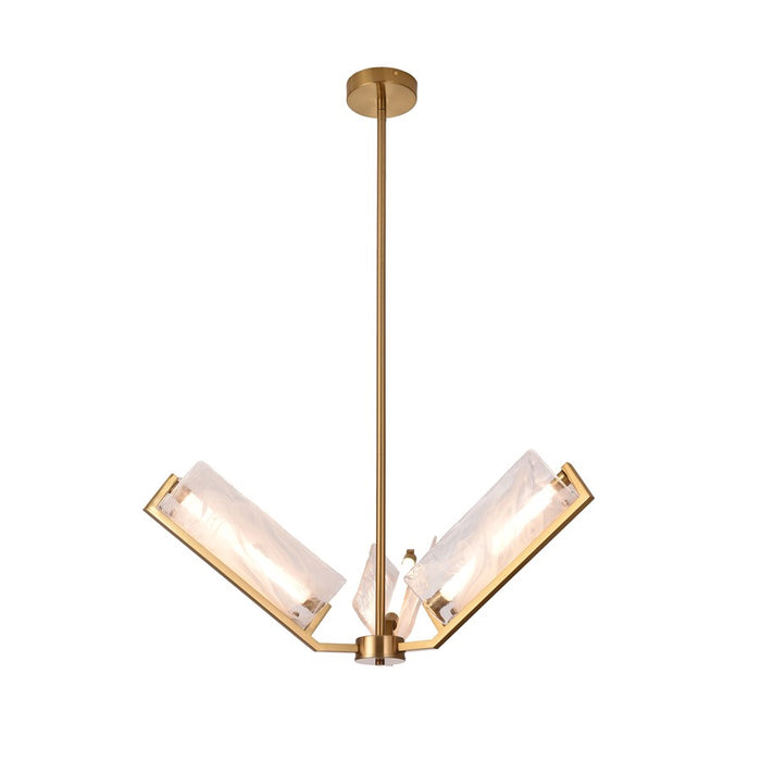 Varaluz Mingle 3-Lt Chandelier, Satin Brass